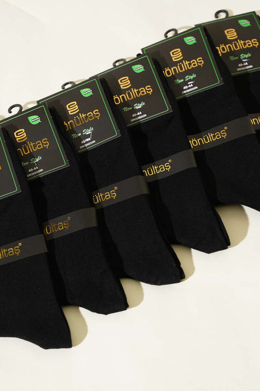 جوارب كاحل من الليكرا والبامبو للرجال، عبوة من 6 قطع، لون أسود