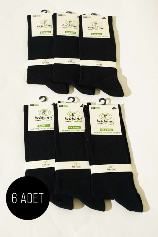 جوارب كاحل من الليكرا للرجال، عبوة من 6 قطع، باللون الأسود