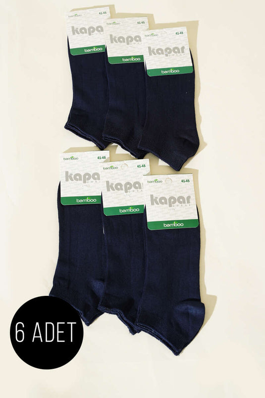 Men's 6-Pack Basic Bamboo Socks Navy Blue