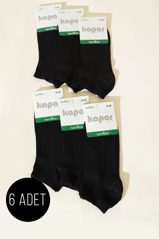 Men's 6-Pack Basic Bamboo Socks, Black