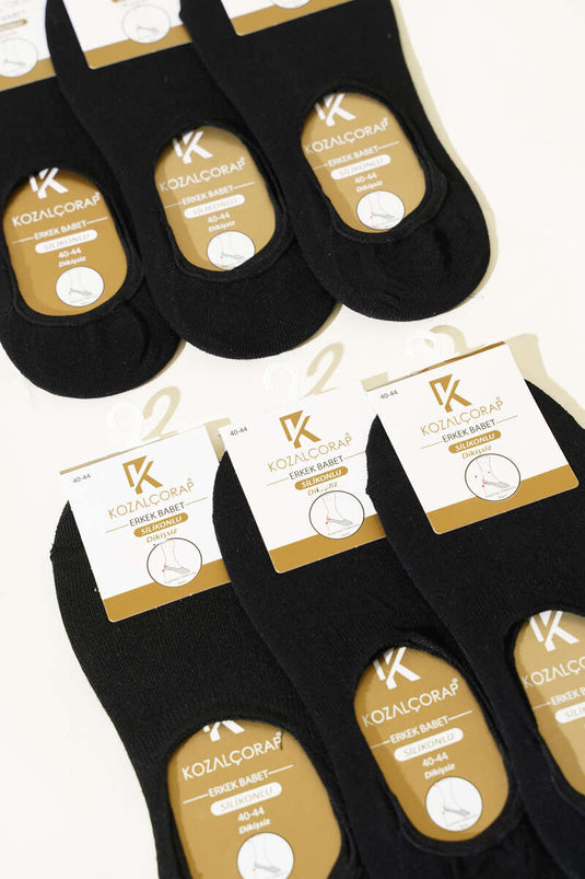 Erkek 6'lı Penye Babet Çorap Siyah