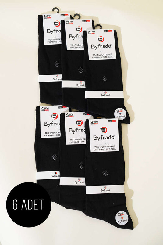 Erkek 6'lı Penye Yazlık Soket Çorap Siyah