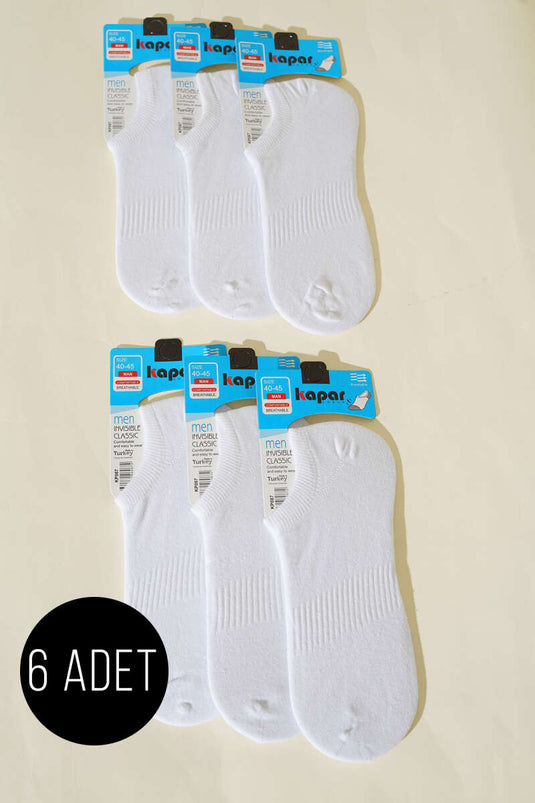 Men's 6-Pack Sneakers Socks White