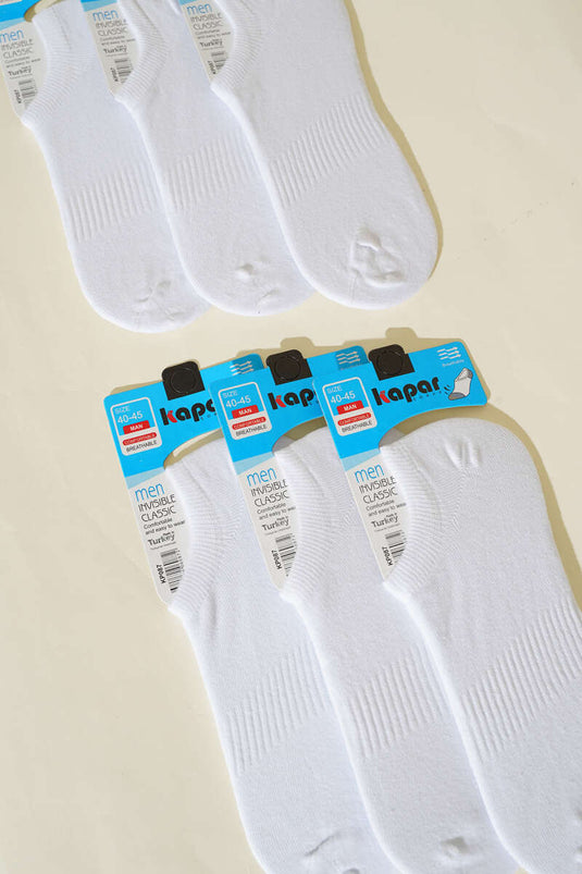 Men's 6-Pack Sneakers Socks White