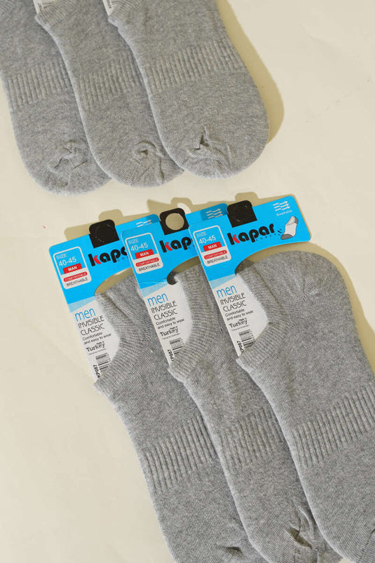 Men's 6-Pack Sneakers Socks Set Grey