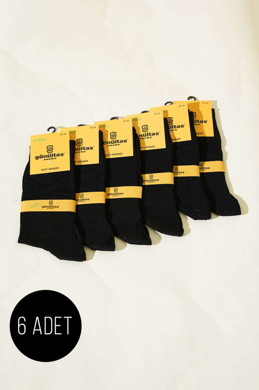 Erkek 6'lı Yazlık Bambu Soket Çorap Siyah