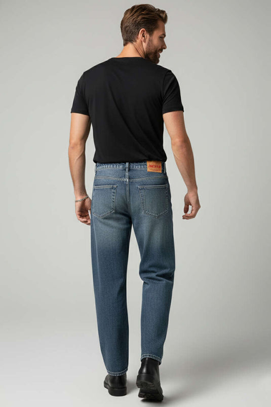 Men's Loose Denim Trousers with Tint