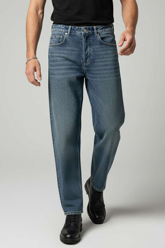 Men's Loose Denim Trousers with Tint
