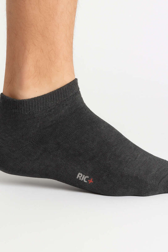 Calzini alla caviglia in spugna da uomo, grigio fumo