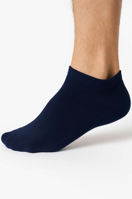 Calzini alla caviglia in spugna da uomo, blu navy