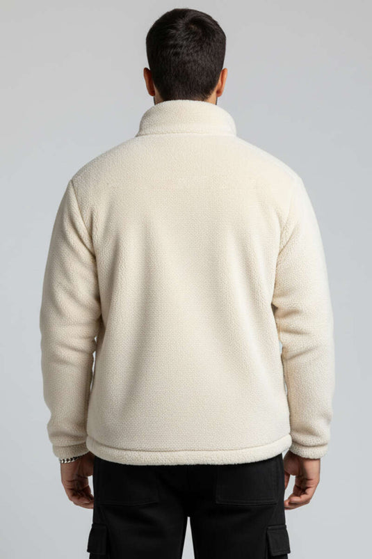 Manteau en fourrure pour homme écru