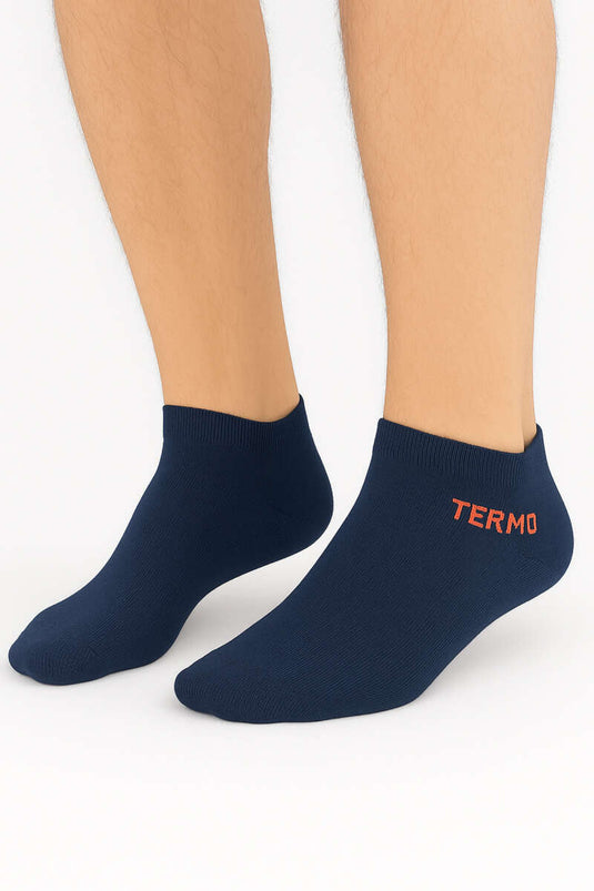 Men's Thermal Terry Ankle Socks, Navy Blue