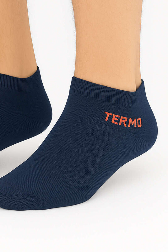 Men's Thermal Terry Ankle Socks, Navy Blue