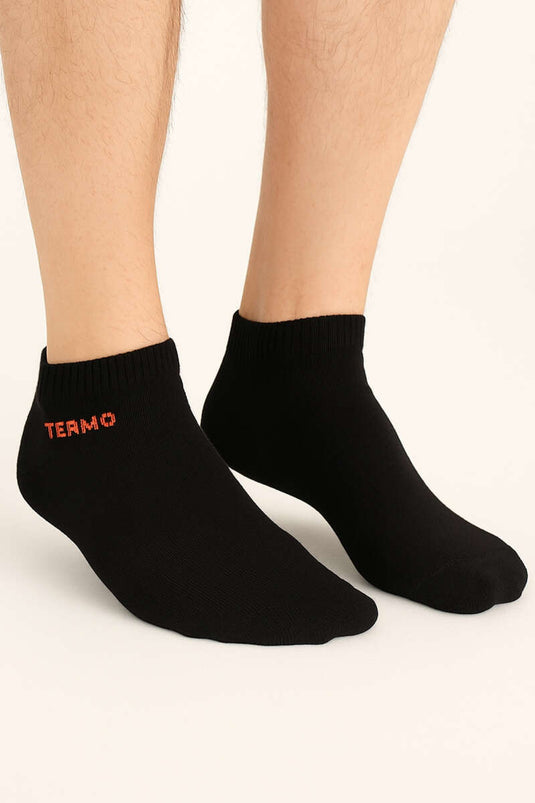 Men's Thermal Terry Towel Ankle Socks Black