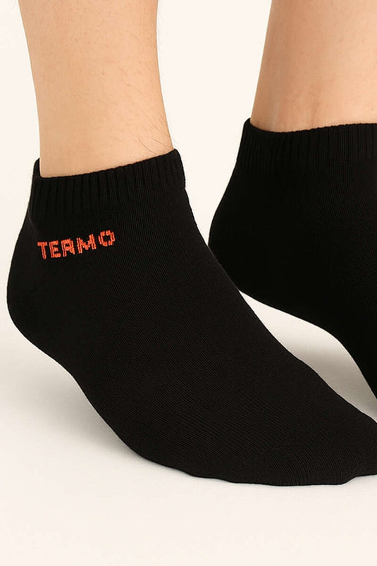 Men's Thermal Terry Towel Ankle Socks Black