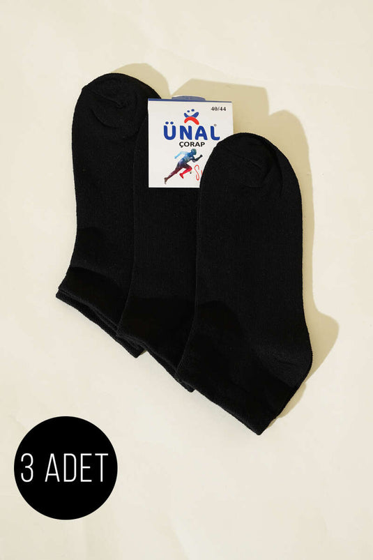 Men's Triple Pack Patik Socks, Black