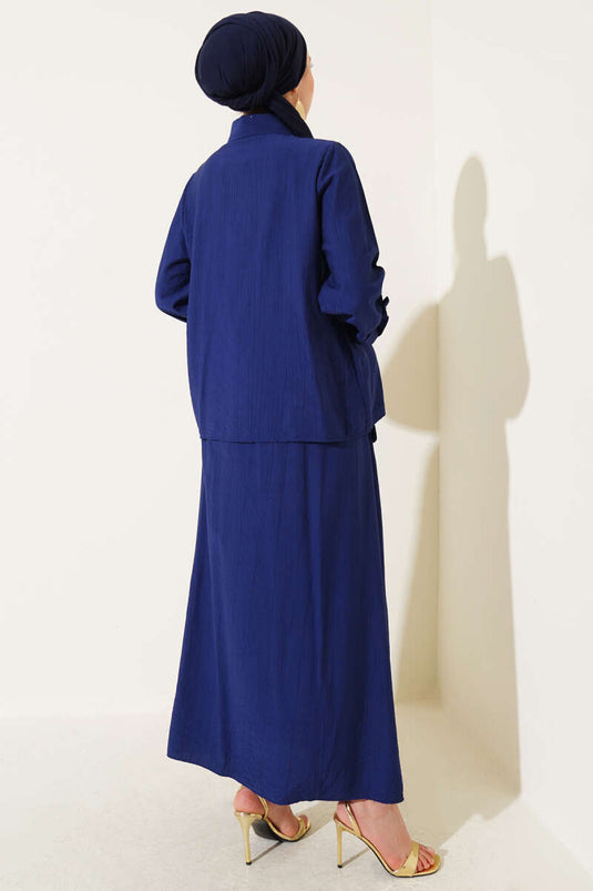 Two-Piece Set with Side Tie Skirt - Parliament