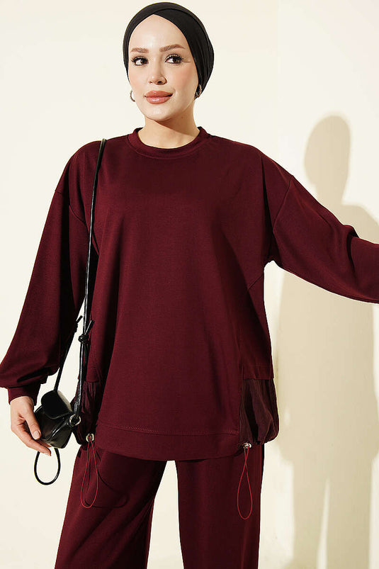 Bordeaux Elastischer Rock-Set