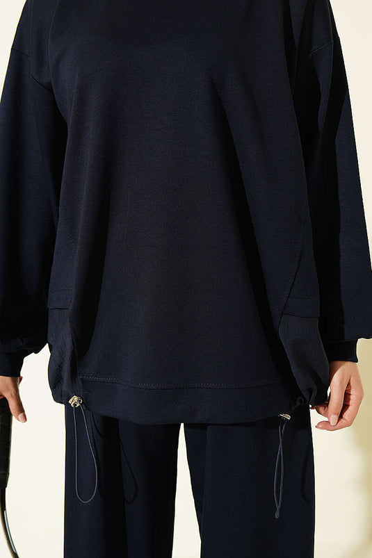 Navy Blau Elastischer Rock Set