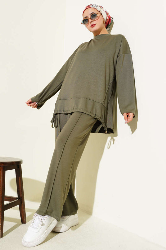 Etek Ucu Tünelli Loyşa İkili Takım Haki