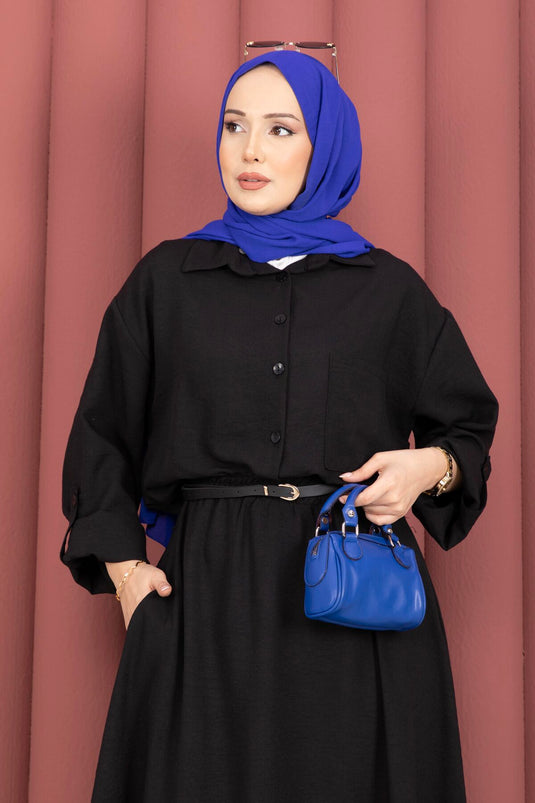 Two-Piece Set with Skirt Black