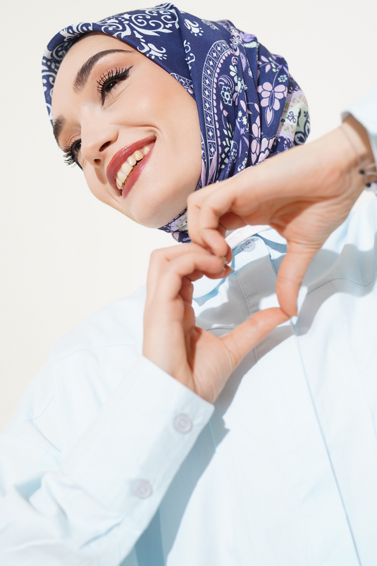 Ethnic Floral Soft Scarf Ecru