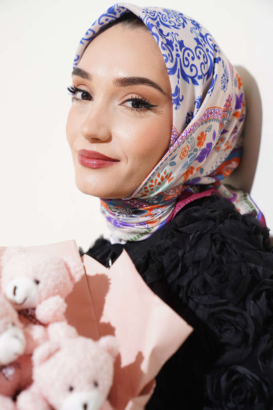 Ethnic Flowered Soft Scarf Pomegranate Flower