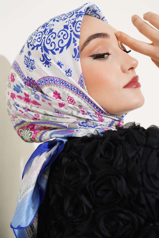 Etnik Çiçekli Soft Eşarp Parlement