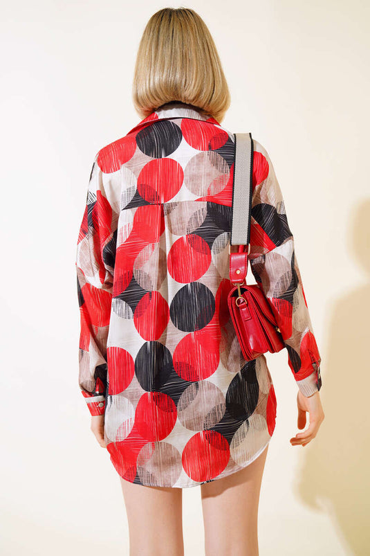 Ethnic Pattern Shirt Pomegranate Flower