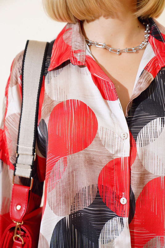 Ethnic Pattern Shirt Pomegranate Flower