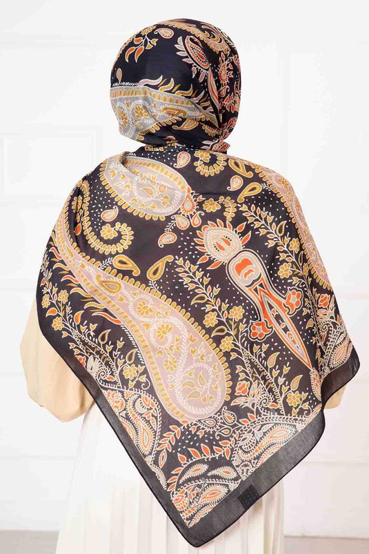 Écharpe en coton à motif ethnique -4