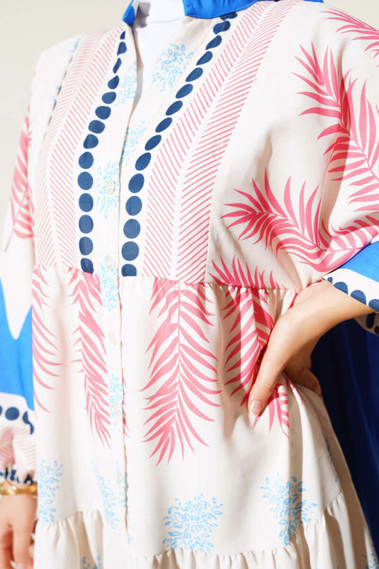 Abito patchwork con motivo etnico Saks