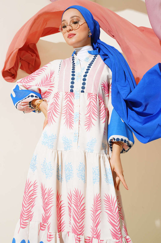 Ethnic Patterned Purple Dress