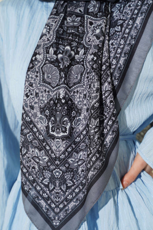 Foulard à rayures ethniques dégradé fumé
