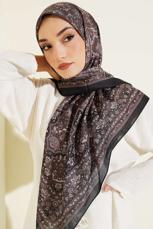 Foulard à rayures ethniques noir