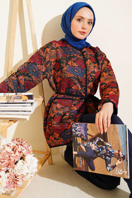 Veste à pressions à motif ethnique assortie 4