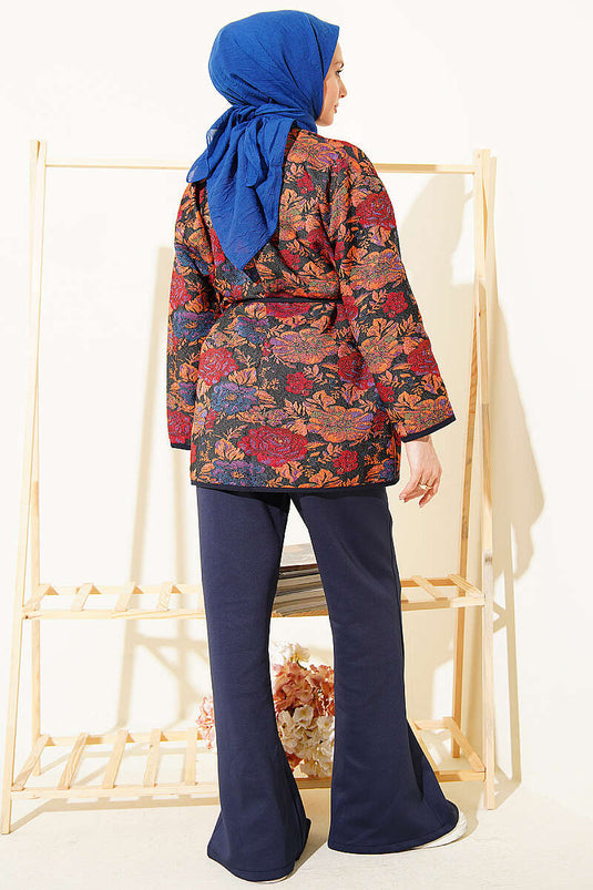 Veste à pressions à motif ethnique assortie 4