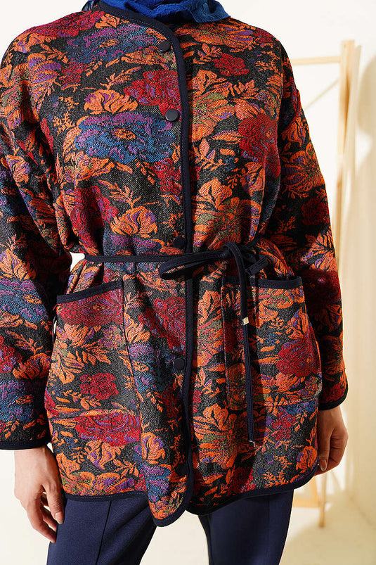 Veste à pressions à motif ethnique assortie 4