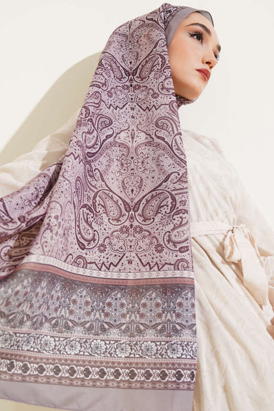 Etnik Paisley Desen Şal Vizon