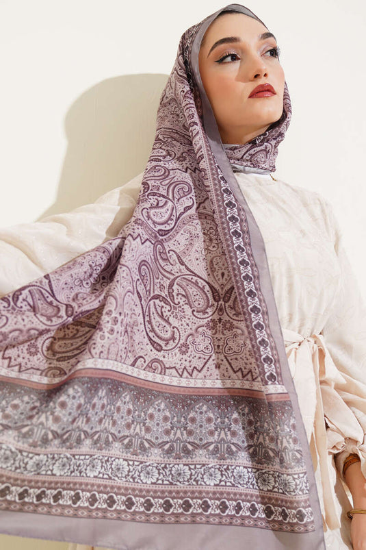 Scialle con motivo etnico Paisley in visone