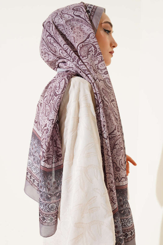 Etnik Paisley Desen Şal Vizon