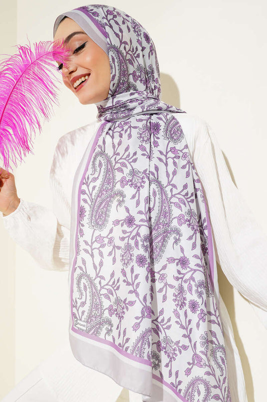 Weiches Tuch mit ethnischem Paisley-Muster, Flieder