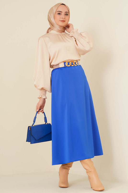 Jupe de saxophone en satin Evaze