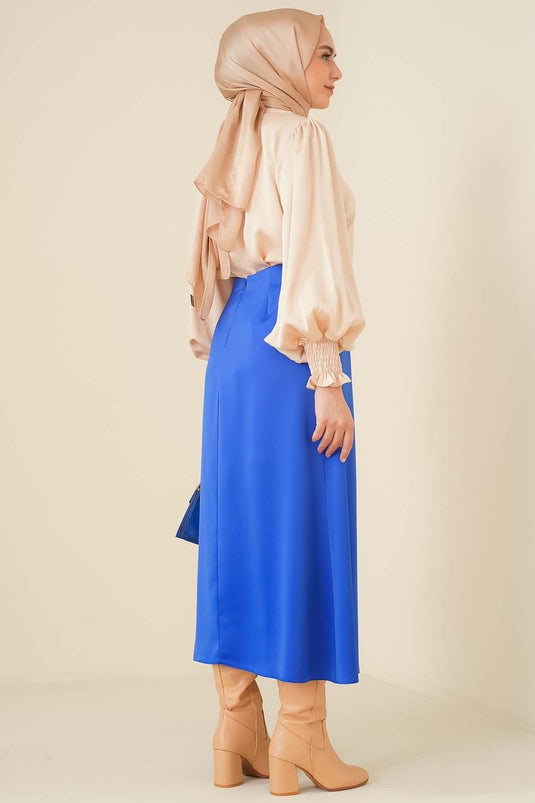 Jupe de saxophone en satin Evaze