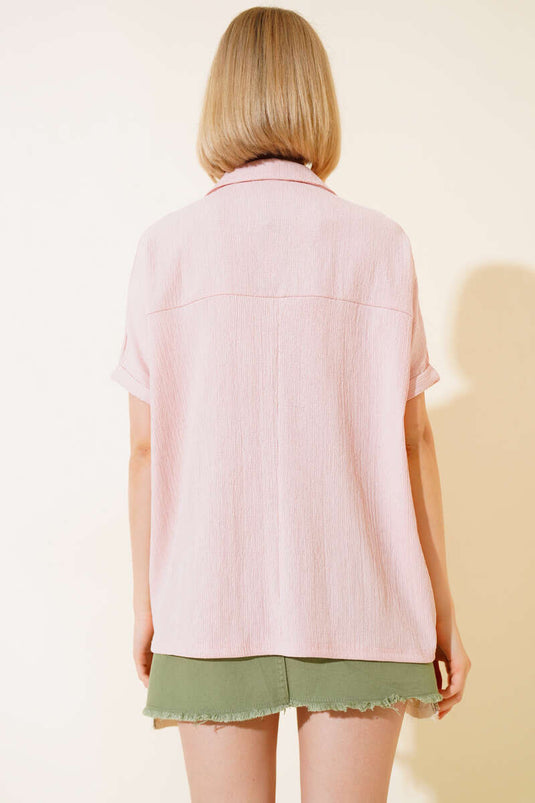 Fakir Kol Ruffled Blouse Powder