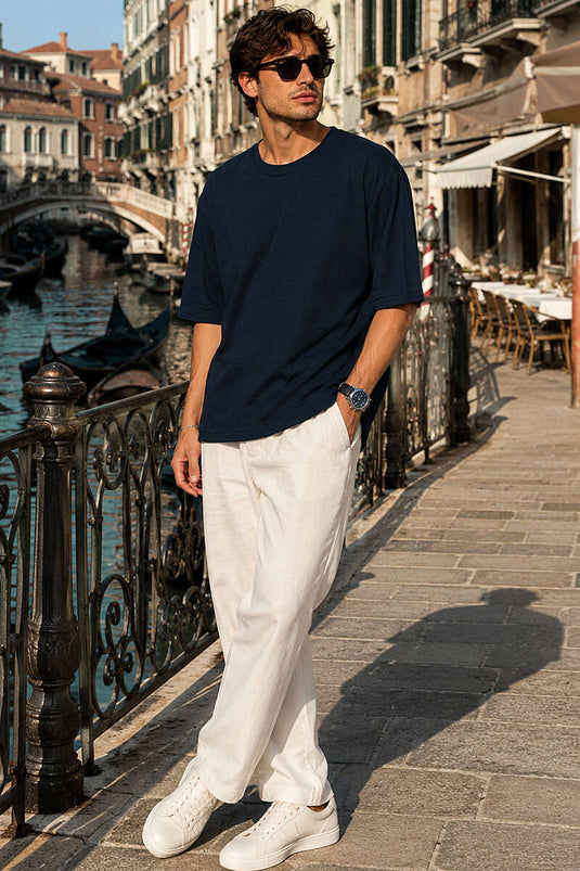 T-shirt Fakir Kol Homme Petrol