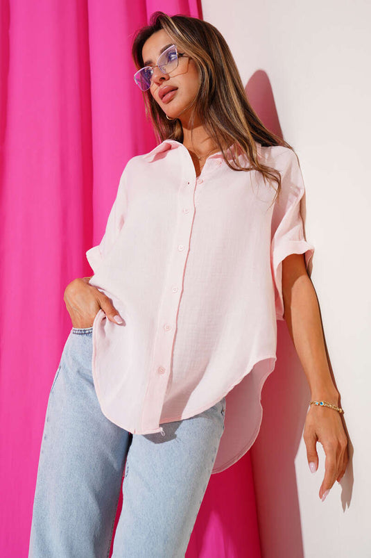 Poor Man's Sleeve Muslin Shirt Pink