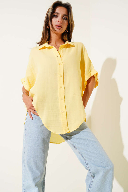 Fakir Kol Müslin Gömlek Sarı