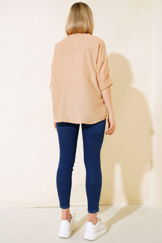 Poor Sleeve Casual Shirt Latte