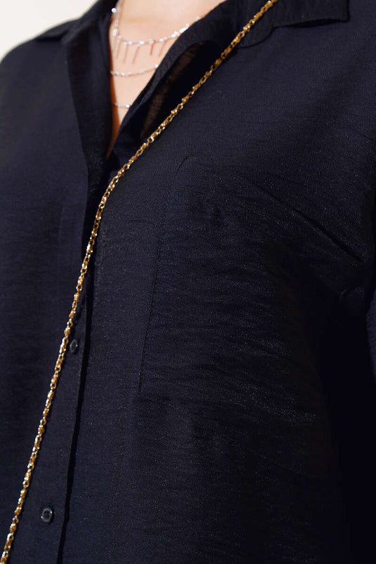 Poor Sleeve Casual Shirt Black